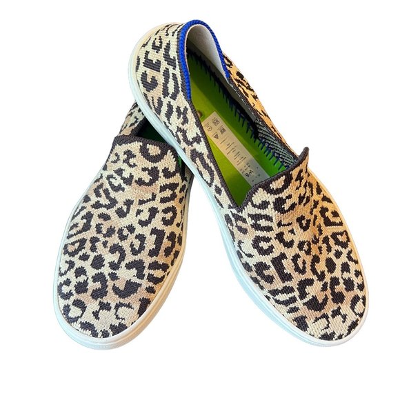 Rothy's The Sneaker Desert Cat Leopard Cheetah Animal Print Slip On Size… - Picture 14 of 16